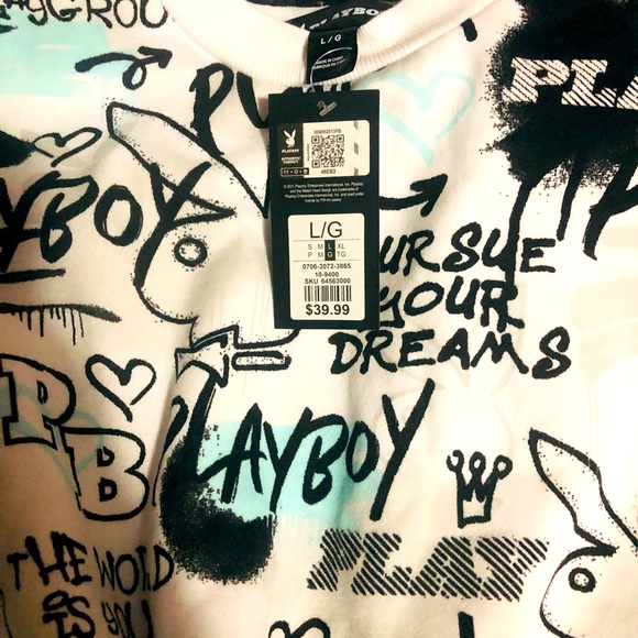 Playboy crop top sweater size large new with tag - Picture 2 of 3